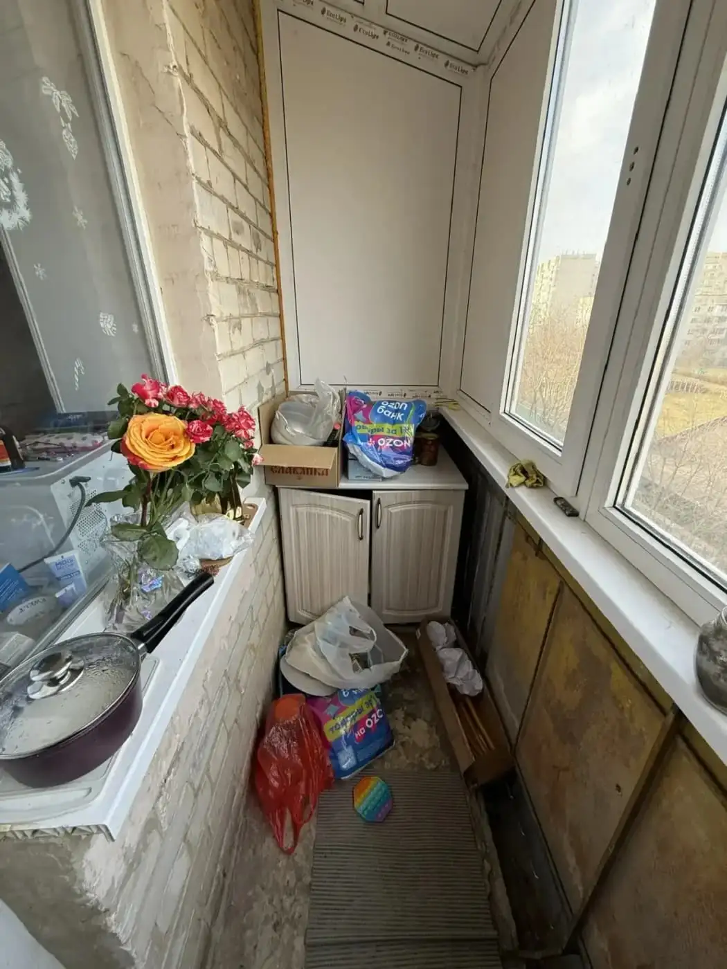 Кухонный балкон в Михайловске: до и после, ул. Ленина, 165, Михайловск: до ремонта